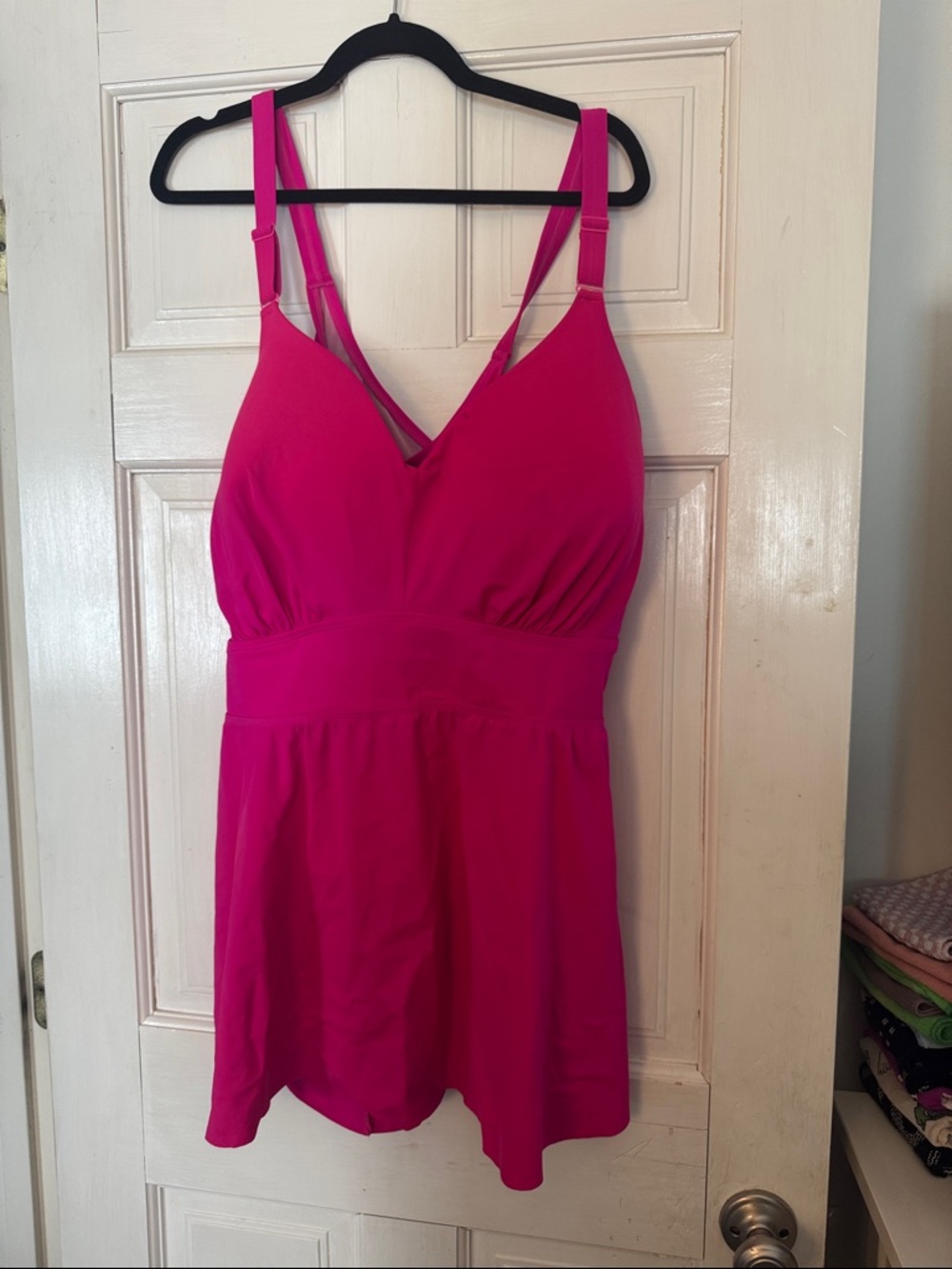 Fuchsia Pink Swimdress Tankini Top